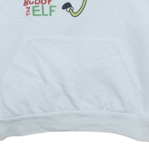 American Apparel Women White Buddy The Elf Winter Time Pullover Hoodie M