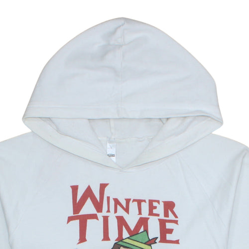 American Apparel Women White Buddy The Elf Winter Time Pullover Hoodie M