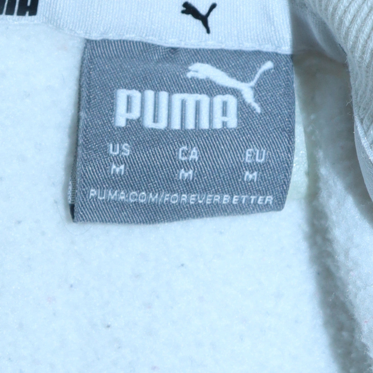 Puma Men's White Logo Pullover Sweatshirt Size M Crew Neck