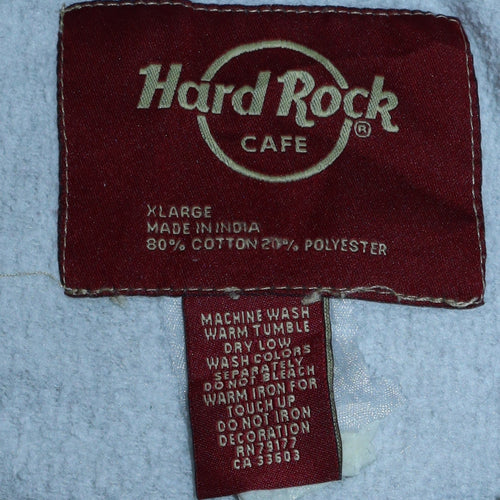 Hard Rock Cafe Lisbon Grey Pullover Hoodie Women's XL Cotton Blend