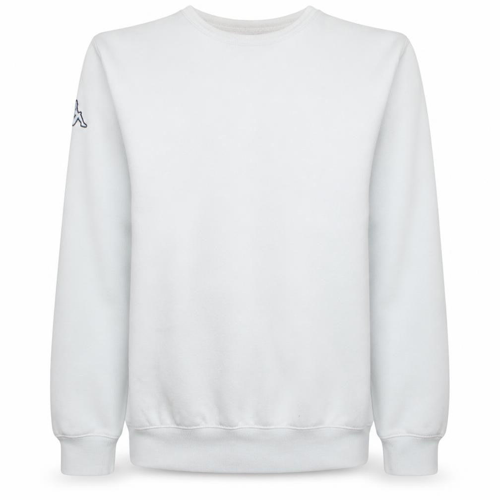 Front view of Kappa Men's White Large Crew Neck Pullover Sweatshirt