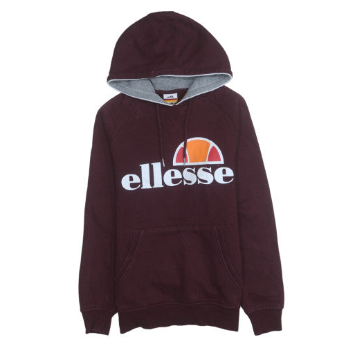 Ellesse Men’s Brown Pullover Hoodie M Logo Fleece Sweatshirt
