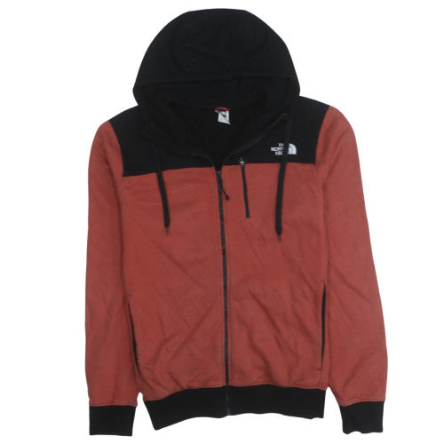 The North Face Men's Rust & Black Full Zip Hoodie Size L Cotton Fleece