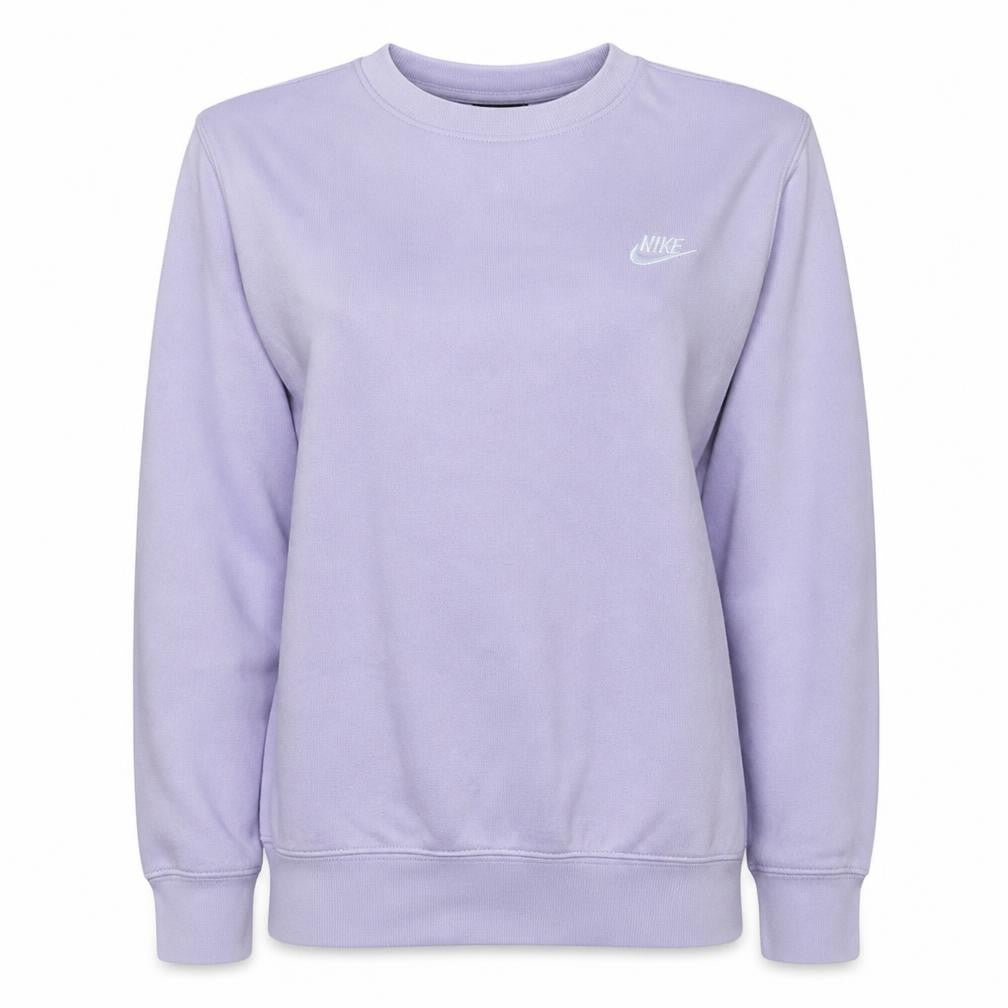Front view of Nike Women’s Lilac Crew Neck Pullover Sweatshirt Medium Cotton Blend