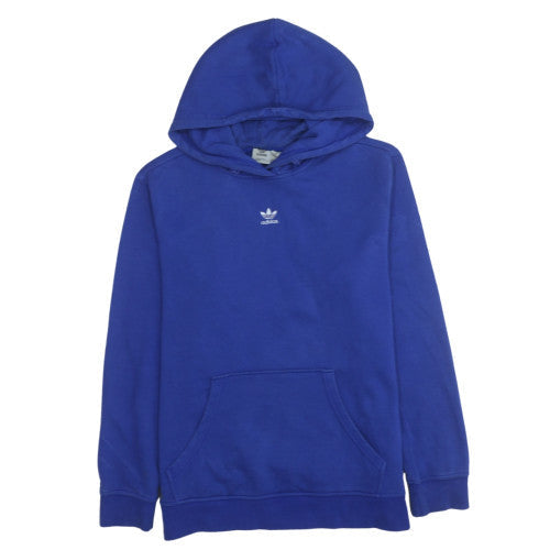 Adidas Womens Blue Pullover Hoodie Sweatshirt M 12-14 Hooded Logo