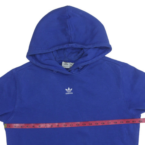 Adidas Womens Blue Pullover Hoodie Sweatshirt M 12-14 Hooded Logo