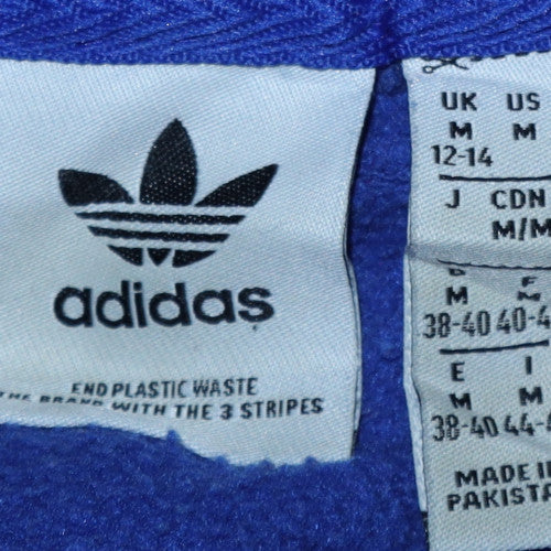 Adidas Womens Blue Pullover Hoodie Sweatshirt M 12-14 Hooded Logo