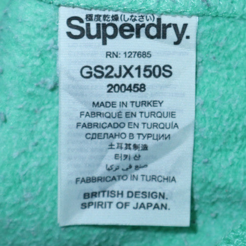 Superdry Womens Green Hoodie S Pullover Premium Fleece Cotton Blend