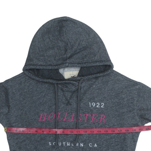 Hollister Women’s Charcoal Grey Pullover Hoodie Medium Cotton Blend