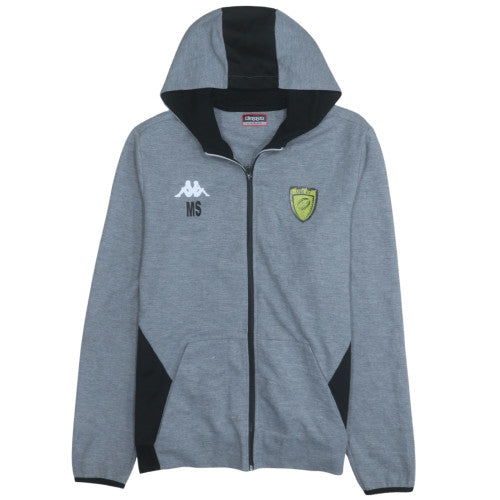 Kappa Men's Grey Full Zip Hoodie M Sports Logo Hooded Sweatshirt