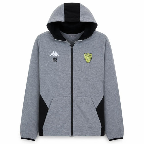 Kappa Men's Grey Full Zip Hoodie M Sports Logo Hooded Sweatshirt