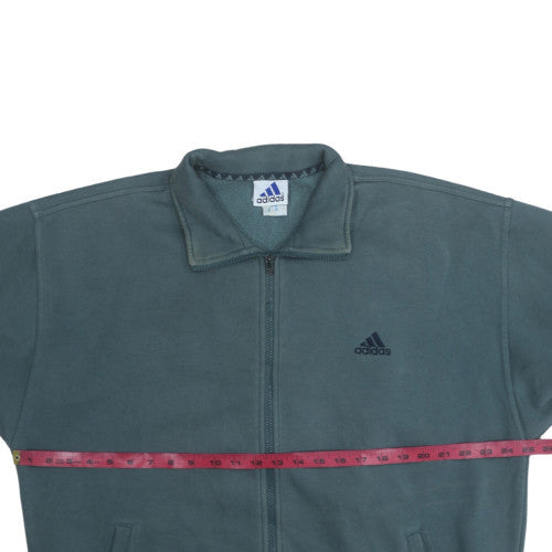 Adidas Mens Green Full Zip Sweatshirt Size L Fleece Sportswear