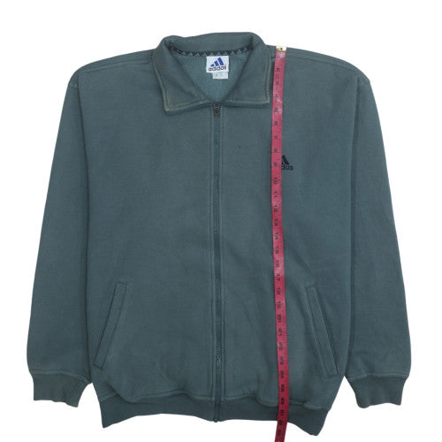 Adidas Mens Green Full Zip Sweatshirt Size L Fleece Sportswear