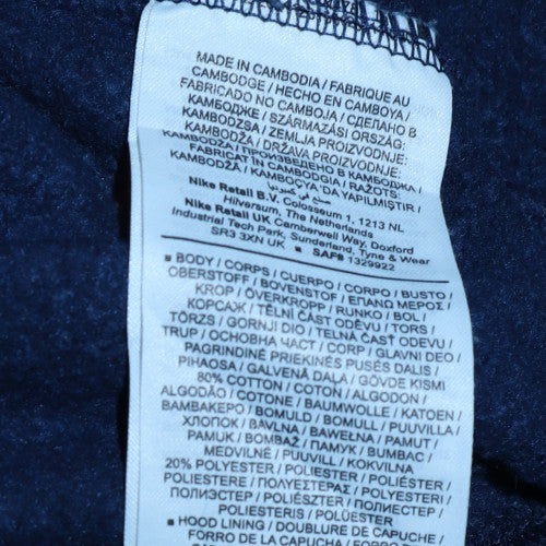 Nike Men's Blue Pullover Hoodie M Regular Fit Fleece Sweatshirt
