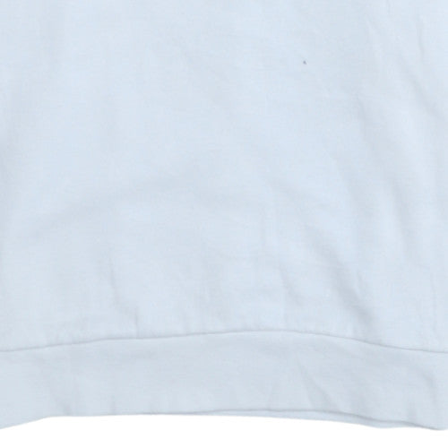 Champion Boys White Fleece Pullover Sweatshirt XL 13-14Y Logo Print Crew Neck