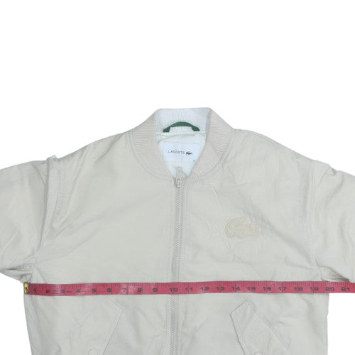 Lacoste Men’s Beige Bomber Jacket Size 34 Cotton Blend