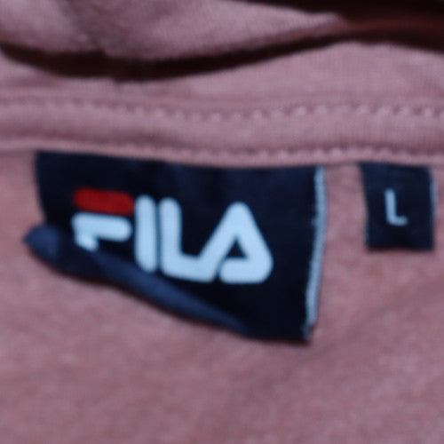 FILA Womens Mauve Pullover Hoodie Large Polyester Cotton Blend
