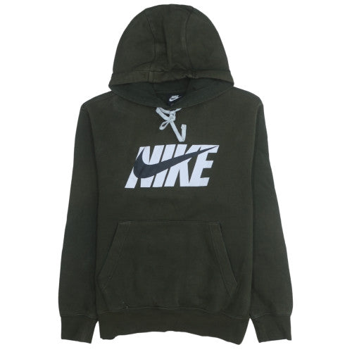 Nike Men Green Pullover Hoodie M Regular Fit Sports Logo Fleece