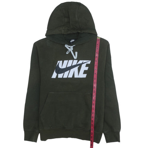 Nike Men Green Pullover Hoodie M Regular Fit Sports Logo Fleece