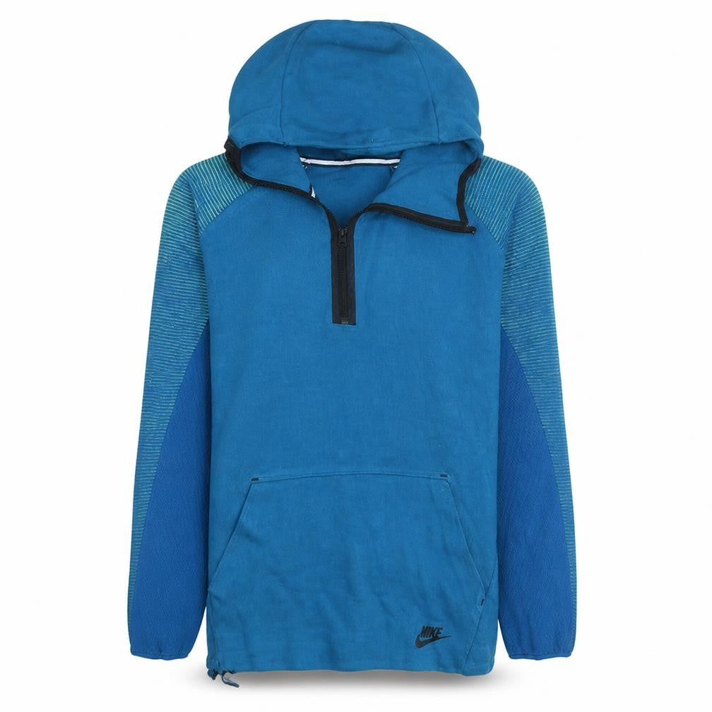Front view of Nike Men's Blue 1/2 Zip Hoodie, size M, Regular Fit