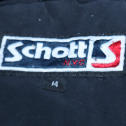 Schott NYC Men's Black Hooded Parka Jacket Size L Waterproof Lined