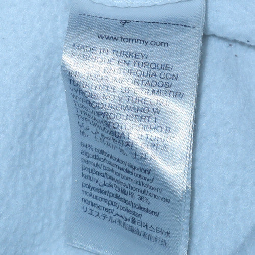 Tommy Hilfiger Men's White Pullover Hoodie L Logo Fleece