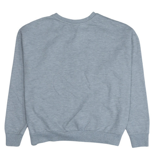 Disney Women Grey Stitch Sweatshirt L 14/16 Crew Neck Pullover