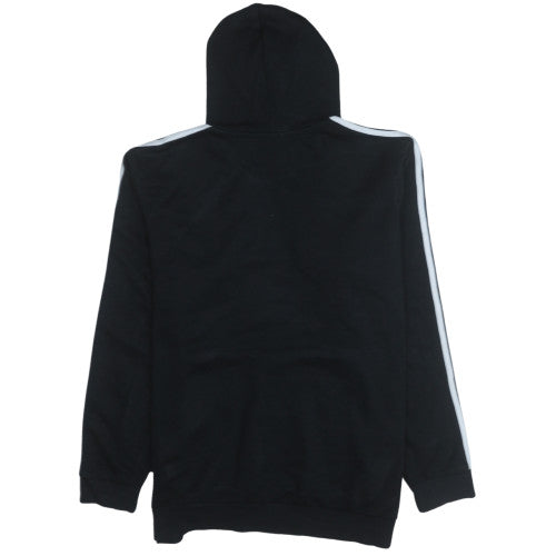 Adidas Mens Black XL Pullover Hoodie with Logo Stripes