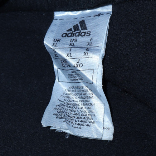 Adidas Mens Black XL Pullover Hoodie with Logo Stripes