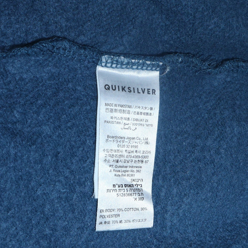 Quiksilver Men's Blue Pullover Hoodie Size S Regular Fit Fleece