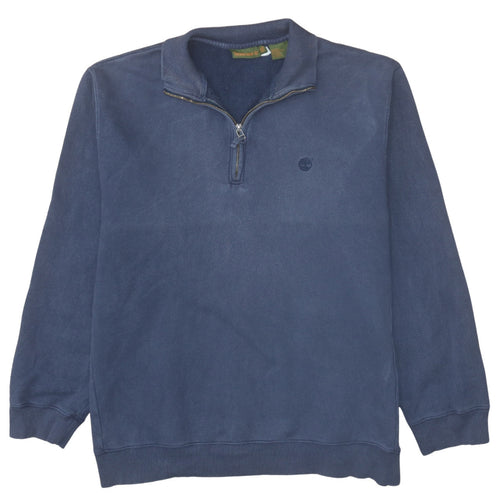Timberland Men’s Blue 1/4 Zip Fleece Sweatshirt 2XL Regular Fit