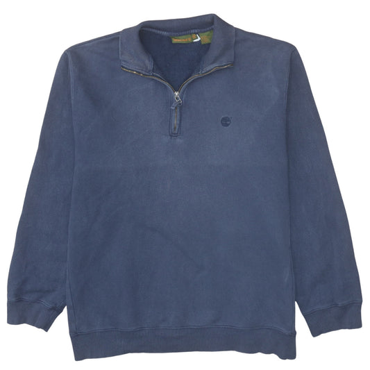 Timberland Men’s Blue 1/4 Zip Fleece Sweatshirt 2XL Regular Fit