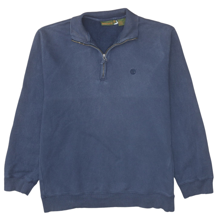 Timberland Men’s Blue 1/4 Zip Fleece Sweatshirt 2XL Regular Fit