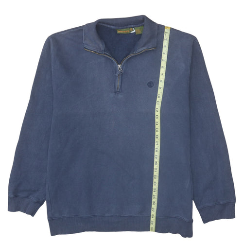 Timberland Men’s Blue 1/4 Zip Fleece Sweatshirt 2XL Regular Fit