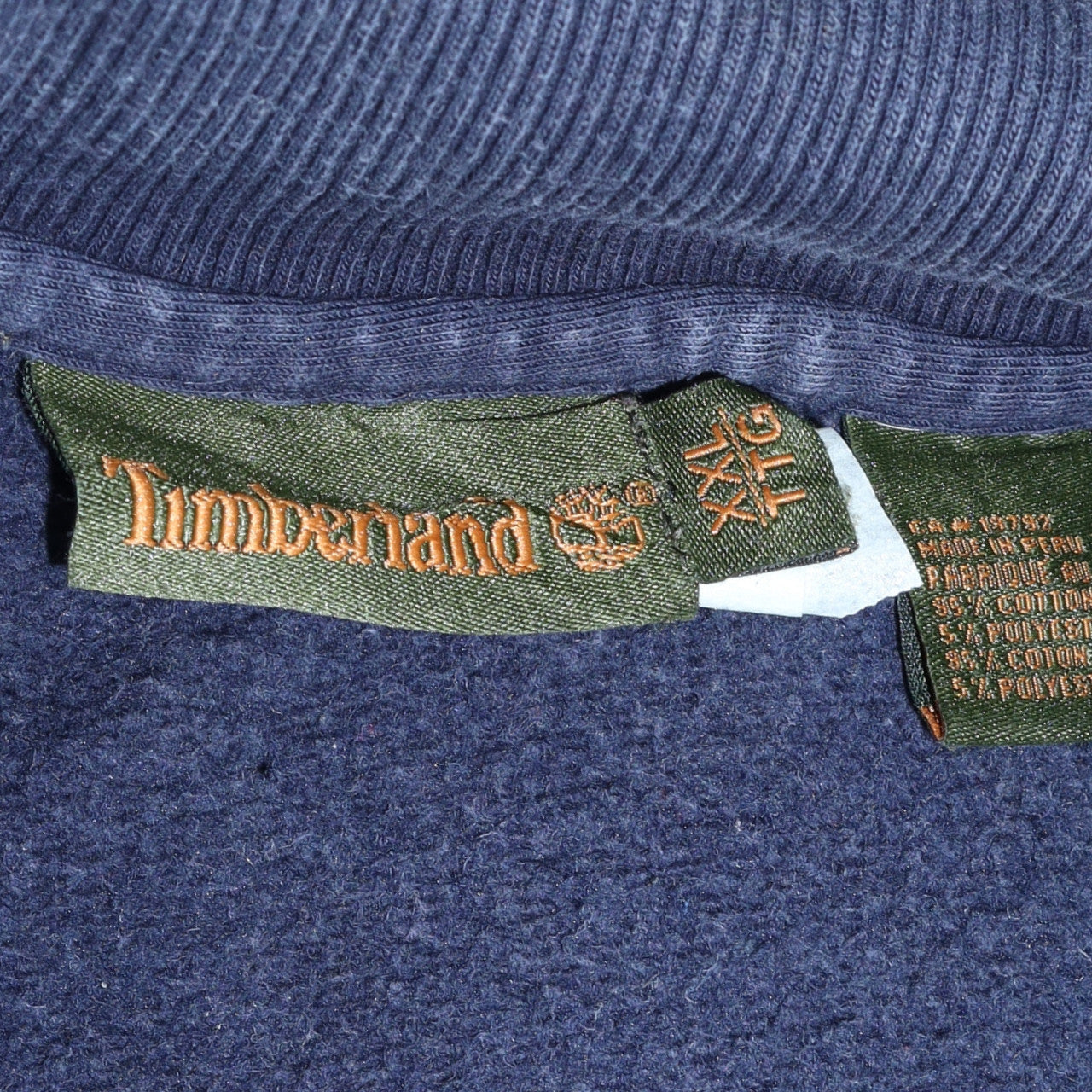 Timberland Men’s Blue 1/4 Zip Fleece Sweatshirt 2XL Regular Fit