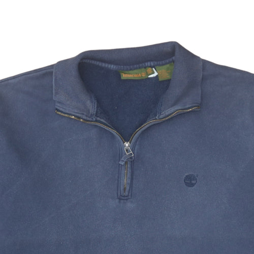 Timberland Men’s Blue 1/4 Zip Fleece Sweatshirt 2XL Regular Fit