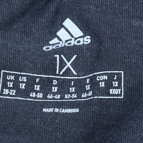 Adidas Women's Black 1X Plus Size Basic Cotton T-Shirt