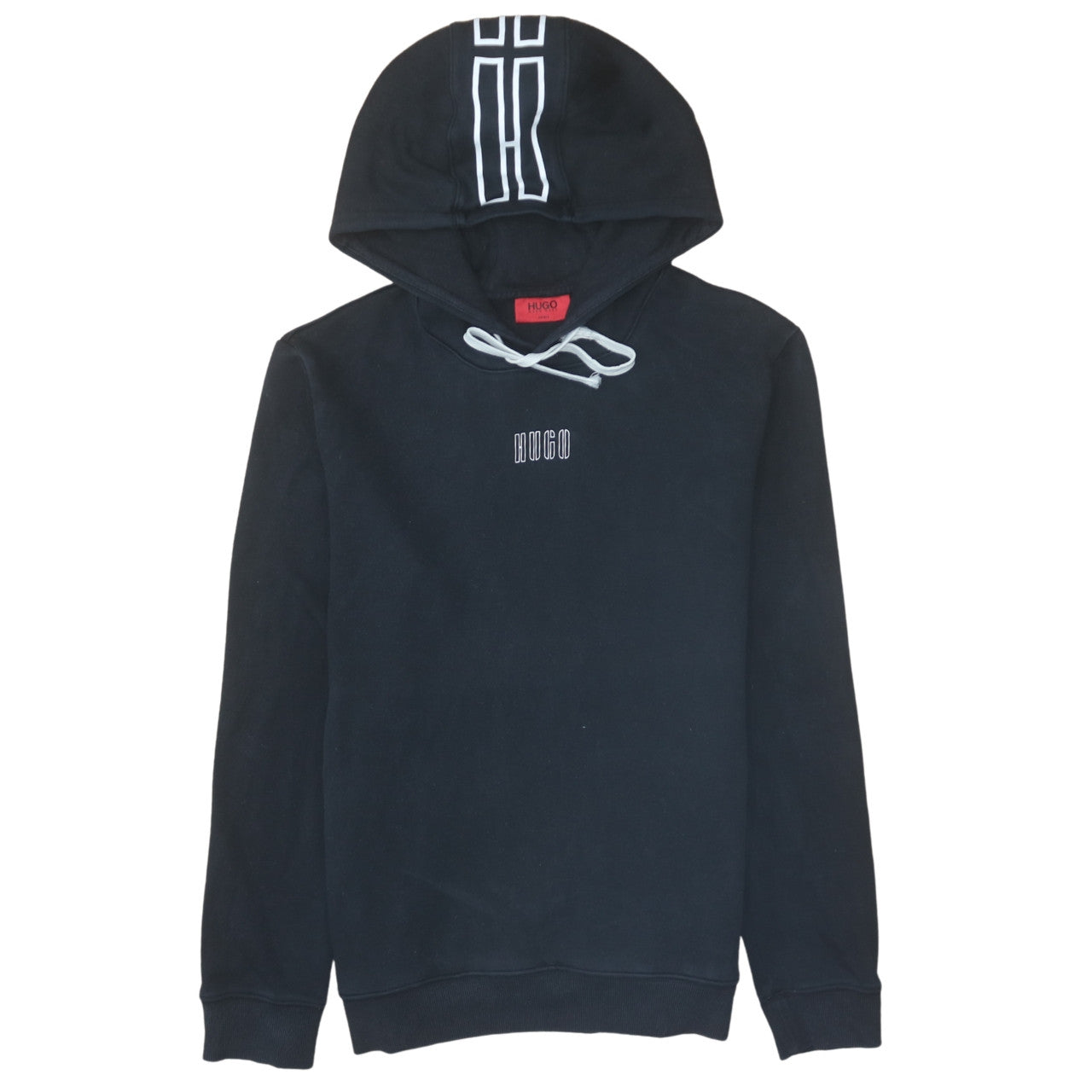 Hugo Boss Men’s Black Pullover Hoodie Size M Logo Graphic Cotton