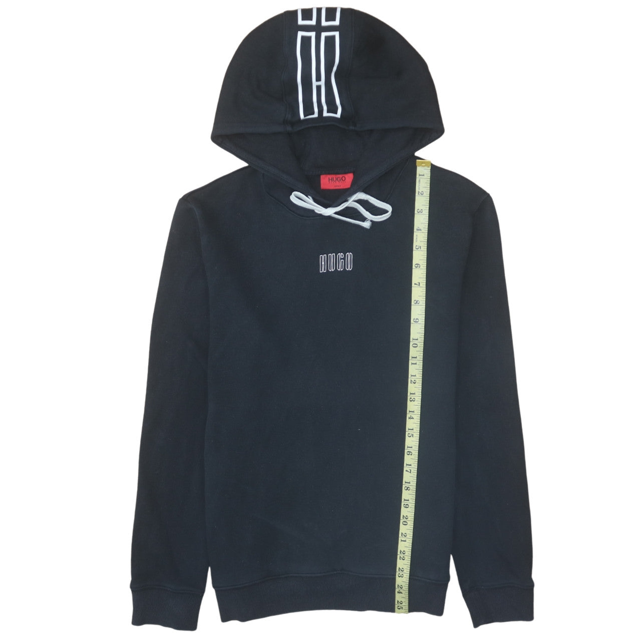 Hugo Boss Men’s Black Pullover Hoodie Size M Logo Graphic Cotton