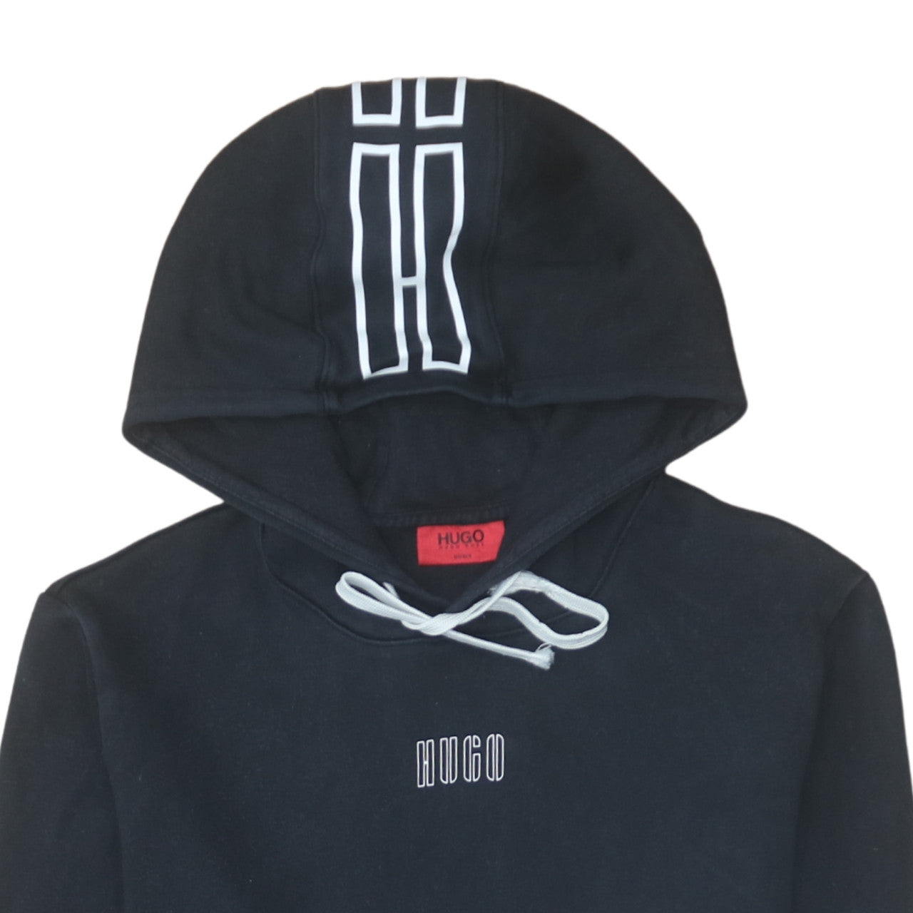 Hugo Boss Men’s Black Pullover Hoodie Size M Logo Graphic Cotton