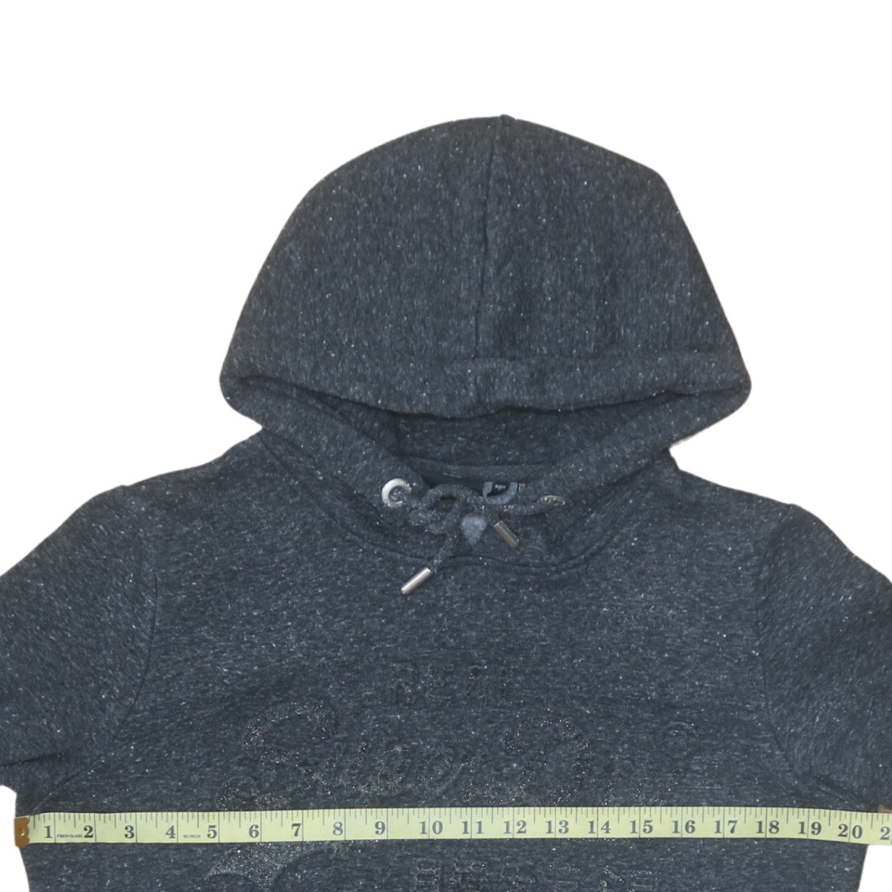 Superdry Womens Black Pullover Hoodie Size 14 Graphic Logo Hooded Sweatshirt