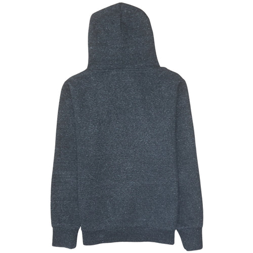 Superdry Womens Black Pullover Hoodie Size 14 Graphic Logo Hooded Sweatshirt