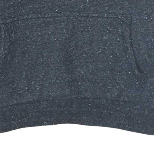 Superdry Womens Black Pullover Hoodie Size 14 Graphic Logo Hooded Sweatshirt