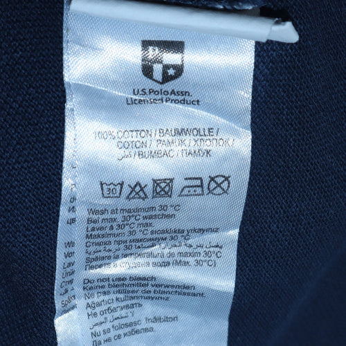 U.S. Polo Assn. Men's Blue Slim Fit XL Cotton Polo Shirt