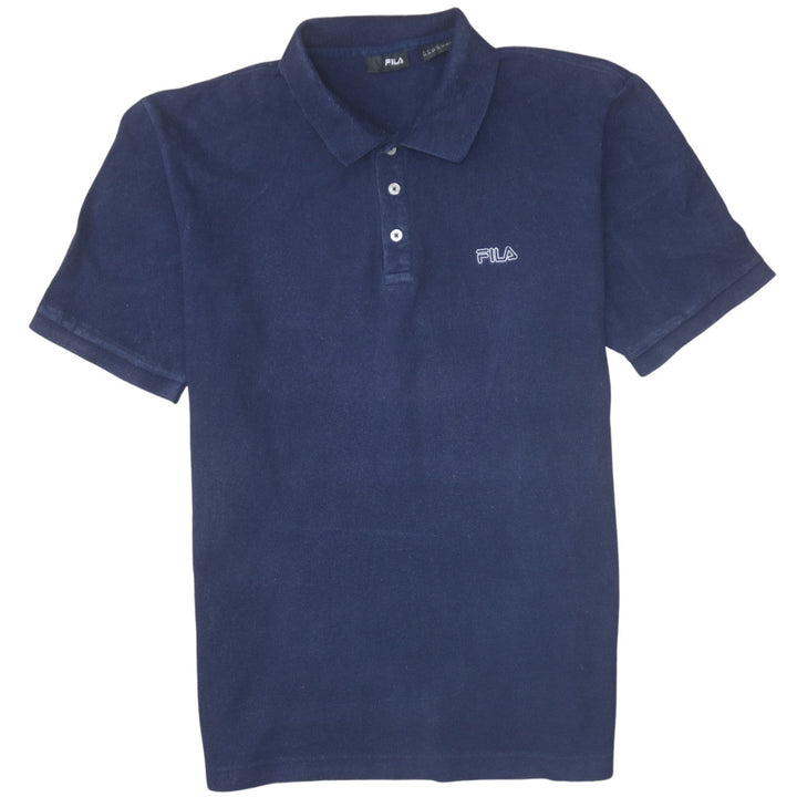 FILA Men's Blue Cotton Polo Shirt XL Classic Logo Casual