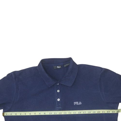 FILA Men's Blue Cotton Polo Shirt XL Classic Logo Casual