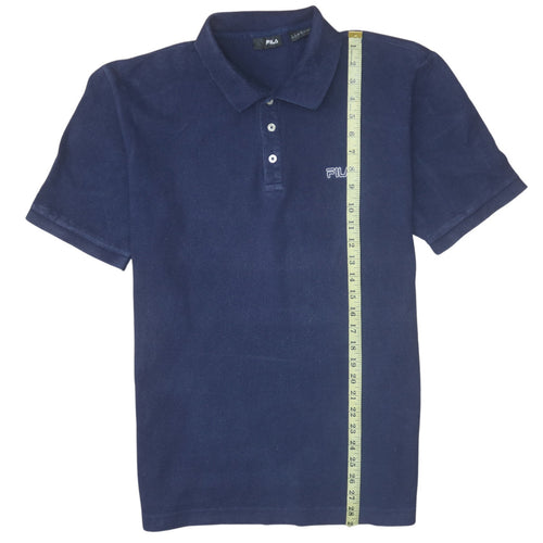 FILA Men's Blue Cotton Polo Shirt XL Classic Logo Casual