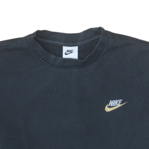 Nike Women Black Small Crew Neck Pullover Sweatshirt