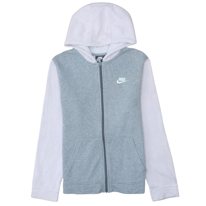 Nike Girls Grey Full Zip Hoodie Size 14 Years Fleece Hooded Sweatshirt
