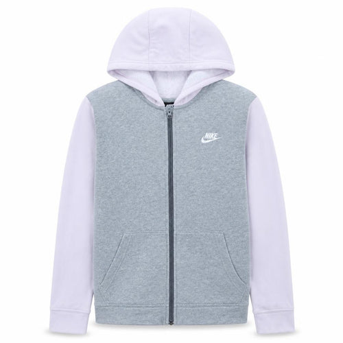 Nike Girls Grey Full Zip Hoodie Size 14 Years Fleece Hooded Sweatshirt